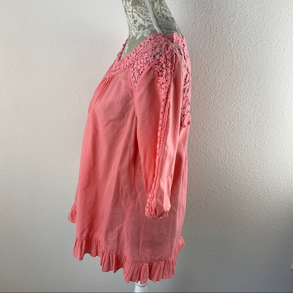 Sundance Pink Crochet Back Tunic Top Cotton Small - Picture 9 of 12